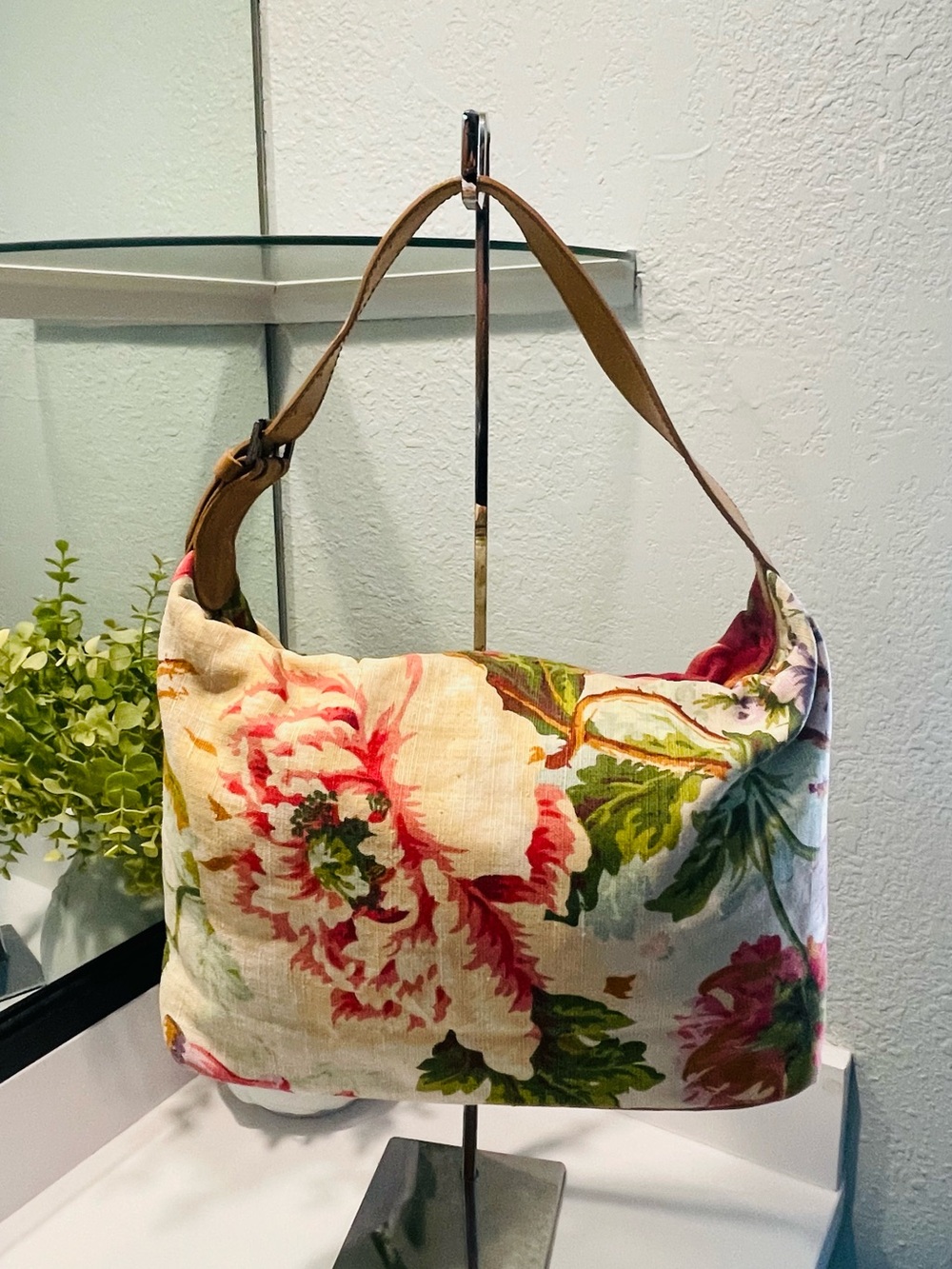 Furla Canvas Floral Adjustable
Small Shoulder Bag